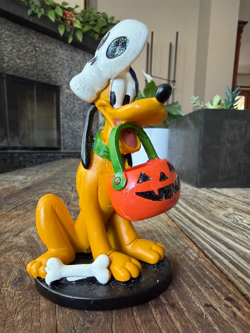 Disney Pluto Skeleton Halloween figurine - vintage